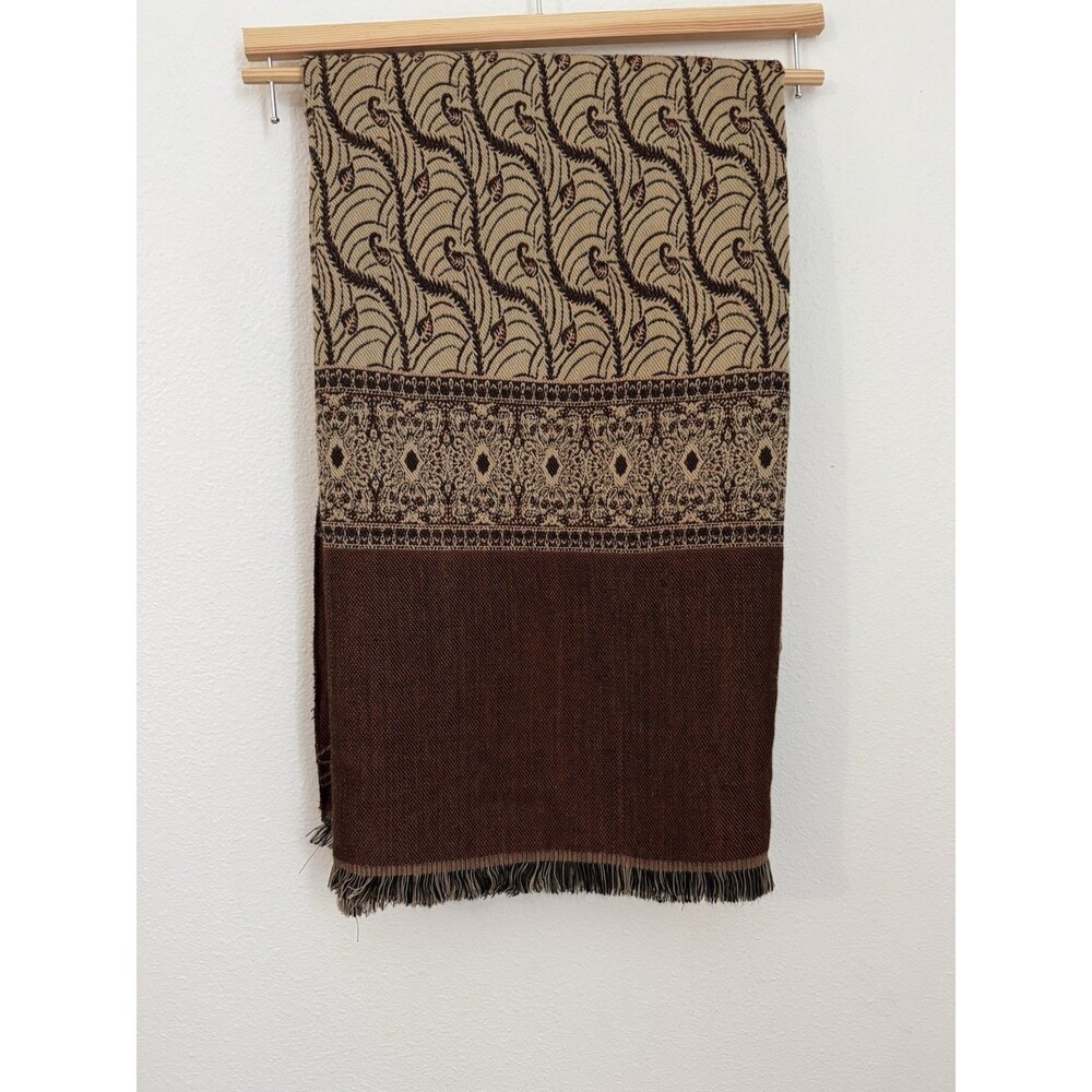 STARTEX Tablecloth Beige Brown Rust Fall Thanksgiving Woven 40”x88” Floral